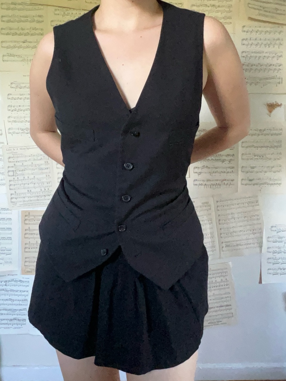 Alfani Black Button Vest
